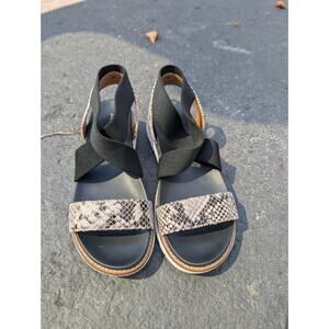 Bandolino Womens Anly2 Platform Low Wedge Sandals Size US 7M Strappy Beach Snake